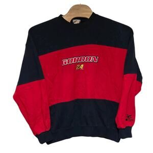 VTG Jeff Gordon Color Block Sweatshirt Sz XXL Navy Red Embroidered Y2K